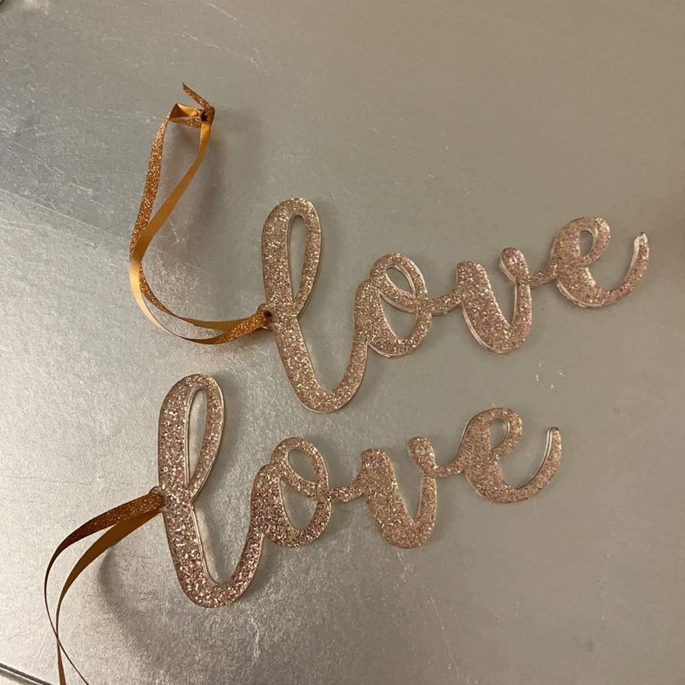 2 Lauren Conrad "Love" Christmas Ornaments